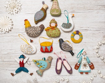 12 Days of Christmas Felt Decorations - The Whole Set