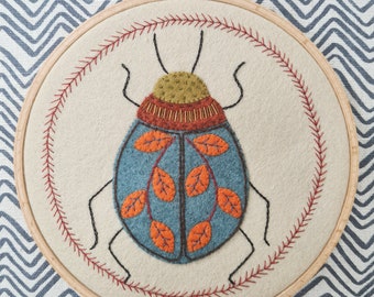 Beetle Appliqué Felt Hoop Kit