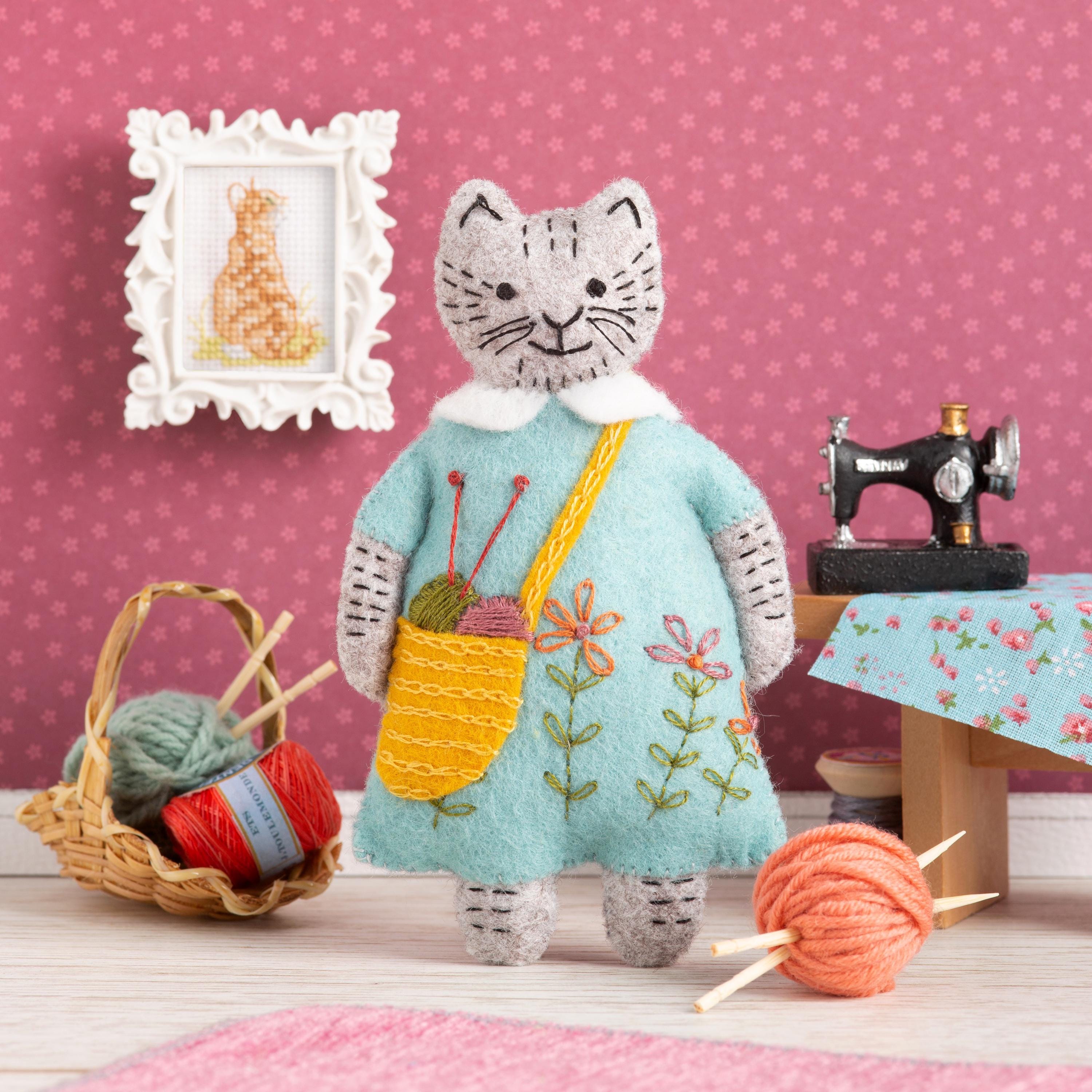 37 Fabulous Felt Crafts For Kids: Simple and Budget-Friendly 11 Mrs Cat Loves Knitting Felt Craft Kit