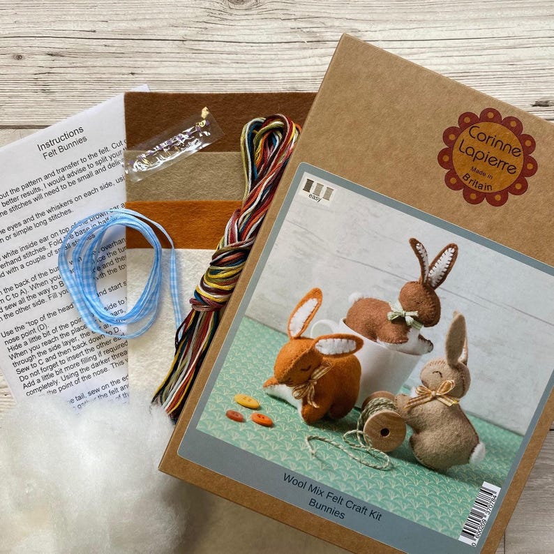 Bunnies Felt Craft Kit - Etsy