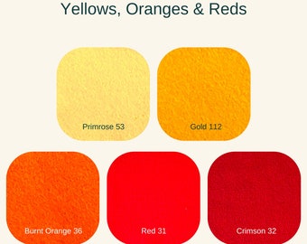 Felt by the 9" Square - Yellows, Oranges & Reds