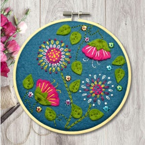 Kit tropische bloemen applicatie viltring
