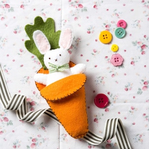 Bunny in Carrot Bed Felt Craft Mini Kit