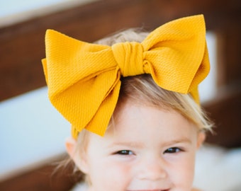 Nylon Baby Headbands, Big Bow Headband, Baby Girl Bow and Headband, Baby Head Wraps, Newborn Bow Headband, Big Bows for Girls Headband