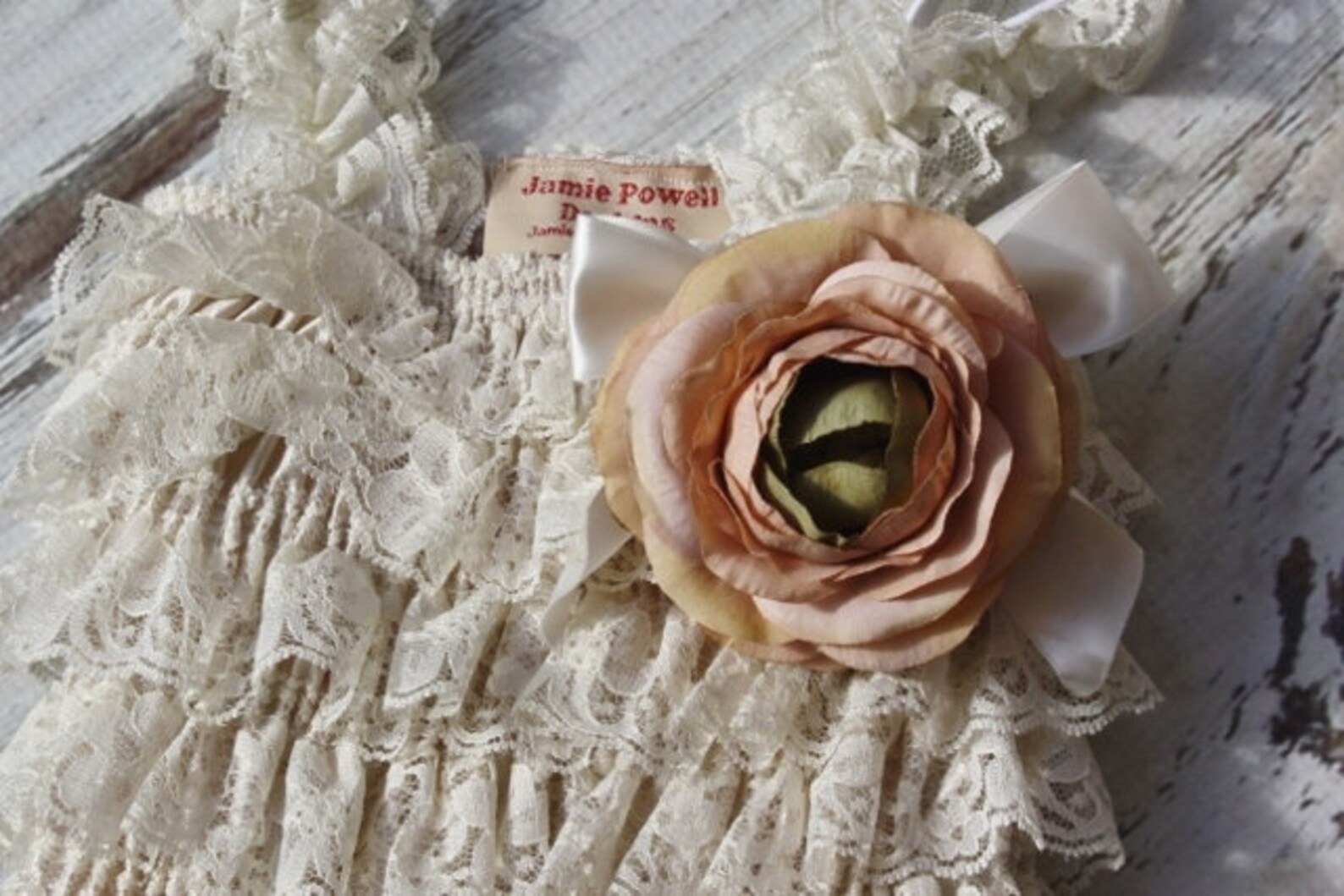 Topmaker Flower Girl Dress - Rustic Ivory Lace & Tulle, Perfect For Weddings & Special Occasions - View #8