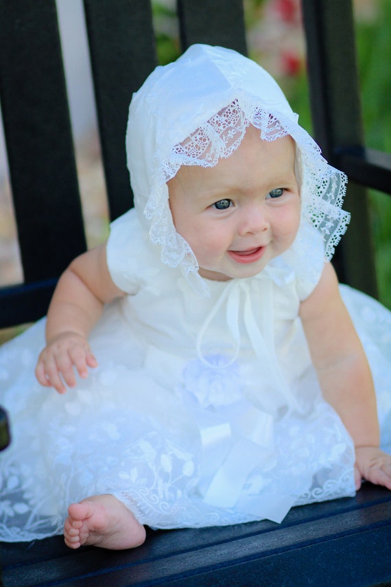 Baptism Gown lace Christening Gown heirloom Traditional Baptism