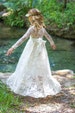 Flower Girl Dress-lvory Lace Long Sleeve Dress- Baby Flower Girl Dress- Dresses- Ivory Girls Dress-Cream Dress- Rustic Wedding Dress 