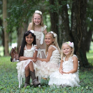 Lace Flower Girl Dress with Purple Flower Flower Girl Dresses-Ivory flower girl dress-Lace dress-Rustic Girls Dress Baby Dress Bridesmaid image 4