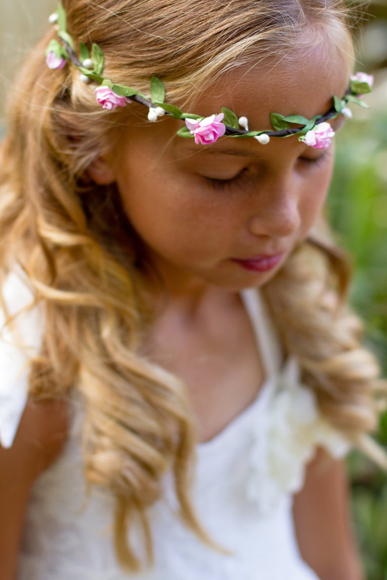 Flower Girl Hobo Headband, Ivory or White Floral Headband, Halo, Flower Crown, Baby Adult Headband, Wedding Headband, Hair Accessory image 5