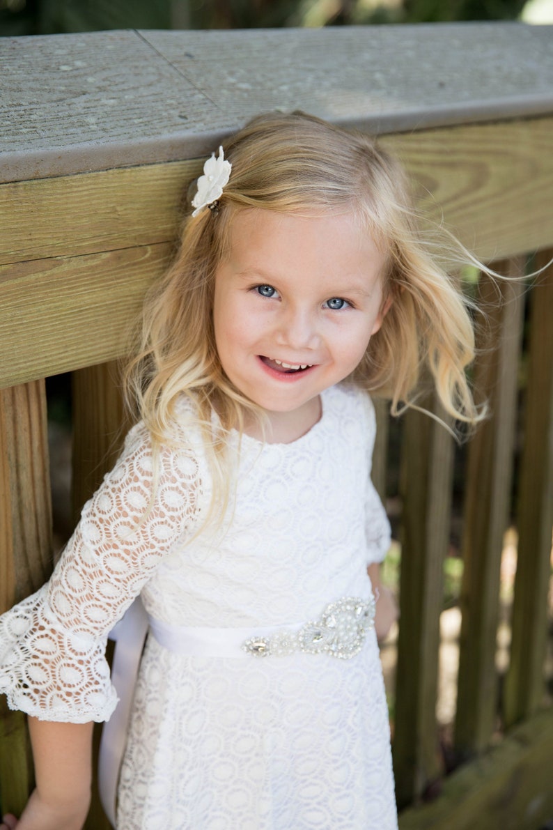 black and white striped flower girl dress
