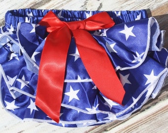 Star bloomers- red white blue Diaper Cover- Pink DIAPER COVER PANTIES- Shower Gift- Photo prop- Little Girls Bloomers-Ivory bloomers