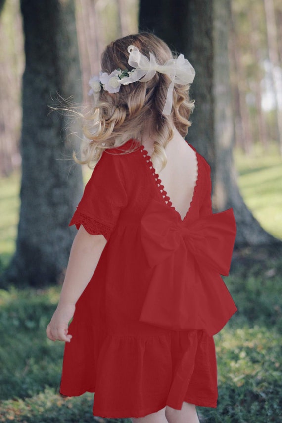 Magnolia Baby Little Girls Red Love You Script Printed Valentine Ruffle Dress