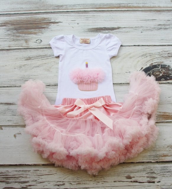 Baby Deluxe Ruffle Pink Skirt and Cupcake Shirttoddler Etsy