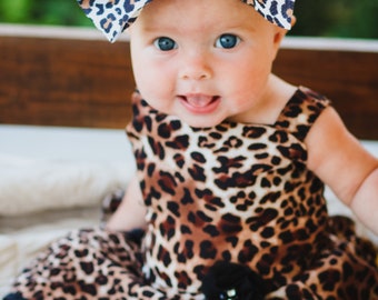 Leopard Toddler Dress- Sun Dress- Girls Cheetah Print Dress Outfit- Leopard Swing Dress