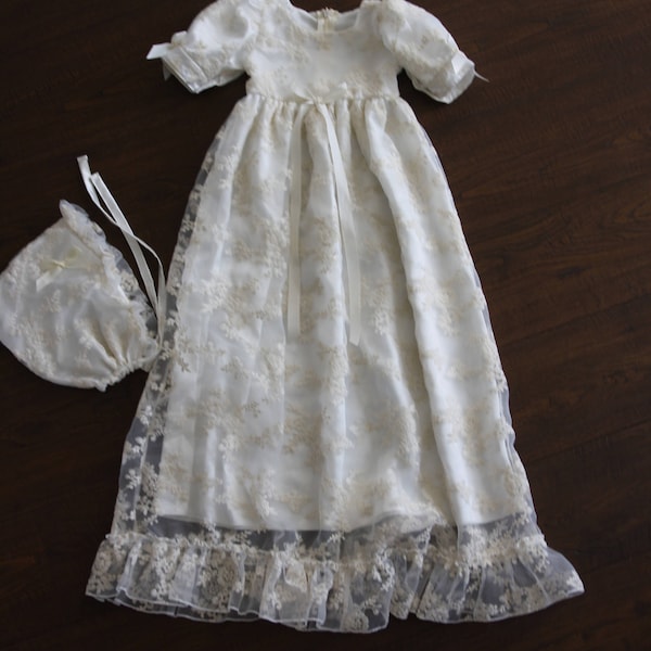 Baptism Gown-Lace Christening gown-Heirloom traditional baptism dress-Royal christening gown-Dedication-Naming Ceremony -Bautismo-Ivory Gown