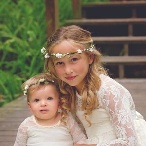 Flower Girl Hobo Headband, Ivory or White Floral Headband, Halo, Flower Crown, Baby Adult Headband, Wedding Headband, Hair Accessory image 4