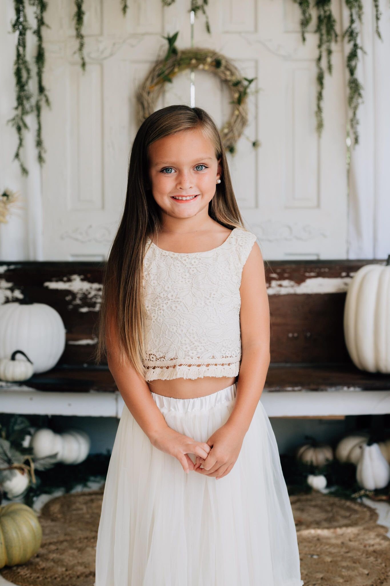 Flower Girl Dress lvory Boho Dress Two Piece Girls Chiffon Dress