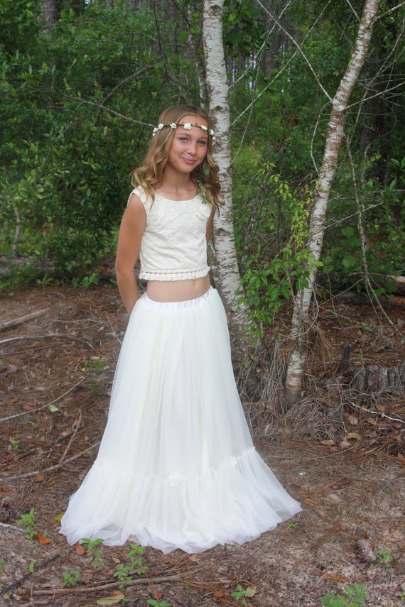 flower girl two piece dress