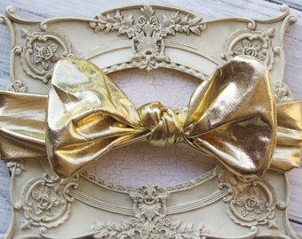 Toddler Top Bow Knot Headband Children's Bow Head Wrap, Babies Headband, Gold Headband,  Headband, Toddler Headband, 1st Birthday Headband