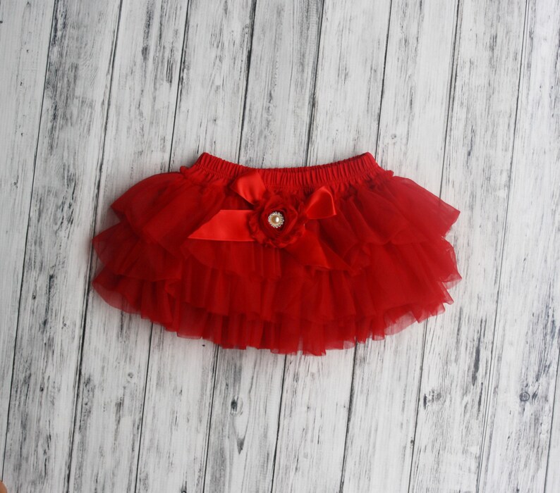Red Baby Bloomerstutu Bloomers First Birthday Tutu Chiffon Etsy