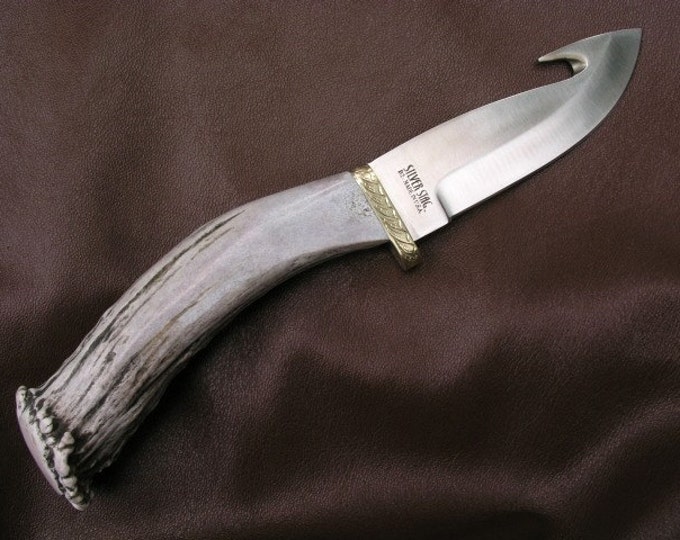 Hand Engraved Silver Stag Big Game Hunting Knife Etsy
