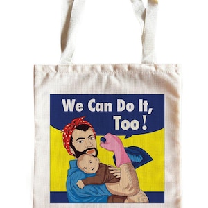 Rosie The Riveter Inspired "We Can Do It Too" Empowerment Tote Bag