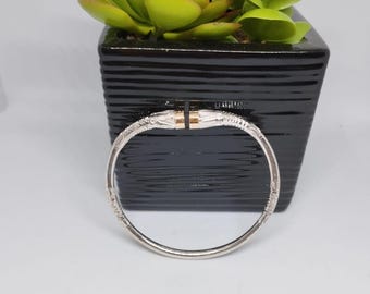 Vangovango Madagascar Custom Bangle Bracelet Solid Silver and 18k Gold