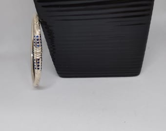 Vangovango Madagascar bangle bracelet, solid silver, smooth model 19 with zircons, Assiliahjewel soaboutik women's