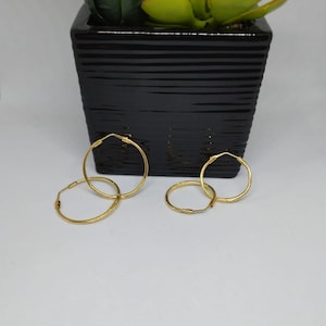18K gold earrings, sun-shaped diamond or striated creoles, vangovango creoles 18 carat gold 750/1000