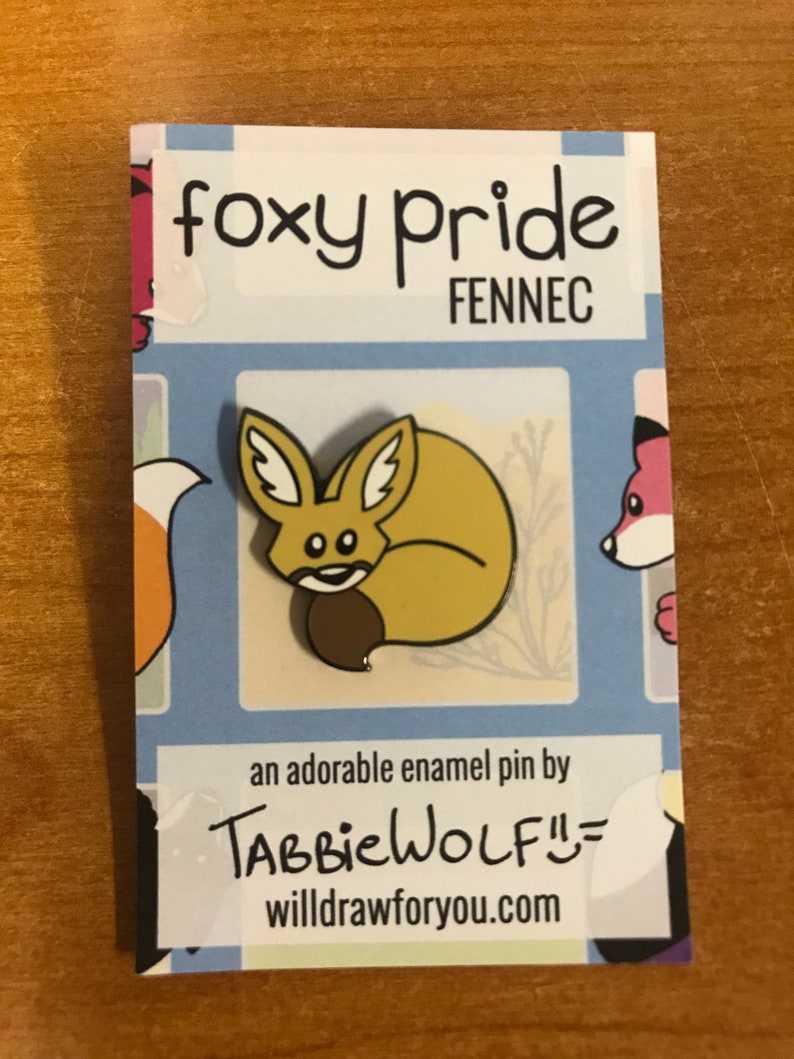Foxy LGBTQ Pride Enamel Pin Fennec image 1