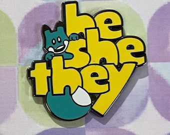 He/She/They Foxy Pronoun Pin