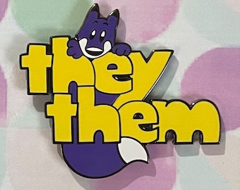 They/Them Foxy Pronoun Pin