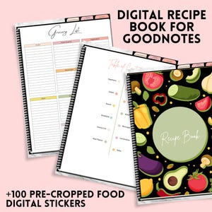 Digitales Rezeptbuch: GoodNotes, Notability, +100 Lebensmittel-Aufkleber (Digitaler Download)
