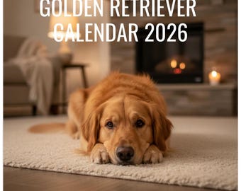 Golden Retriever Wall Calendar 2026, 12 Month Photo Calendar,Dog Lover Gift
