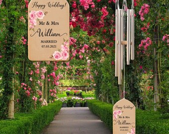 thumbnail image 2 of Couple Wedding Gifts Mr & Mrs Wedding Wind Chimes - 25.5 Inch 2 of 10