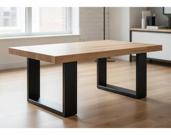 Gambe per tavolo in acciaio nero industriale – Base per tavolino da caffè/scrivania fai-da-te resistente