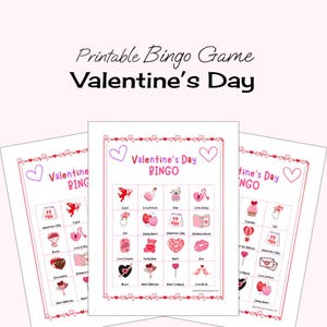 Valentine's Day Bingo Game | Printable 20-Card Game | Instant Digital Download