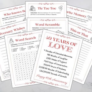 40th Wedding Anniversary Party Bundle | Instant Download