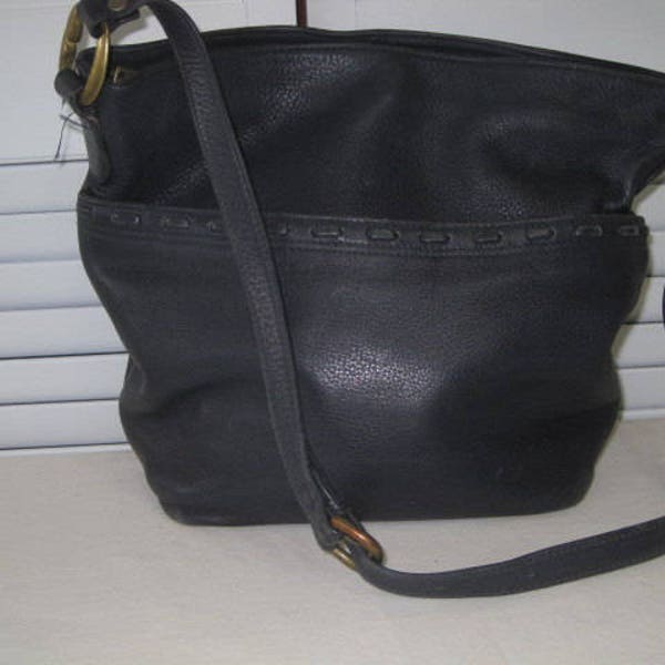 vintage Portofino Navy Pebble Grained Leather Tote Bag
