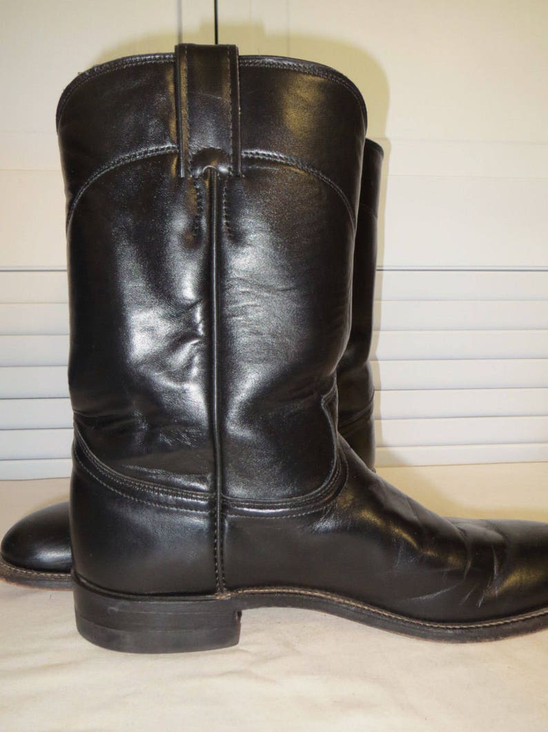 Vintage Black Leather Ropers by Justin Boots size 9 1/2 A | Etsy
