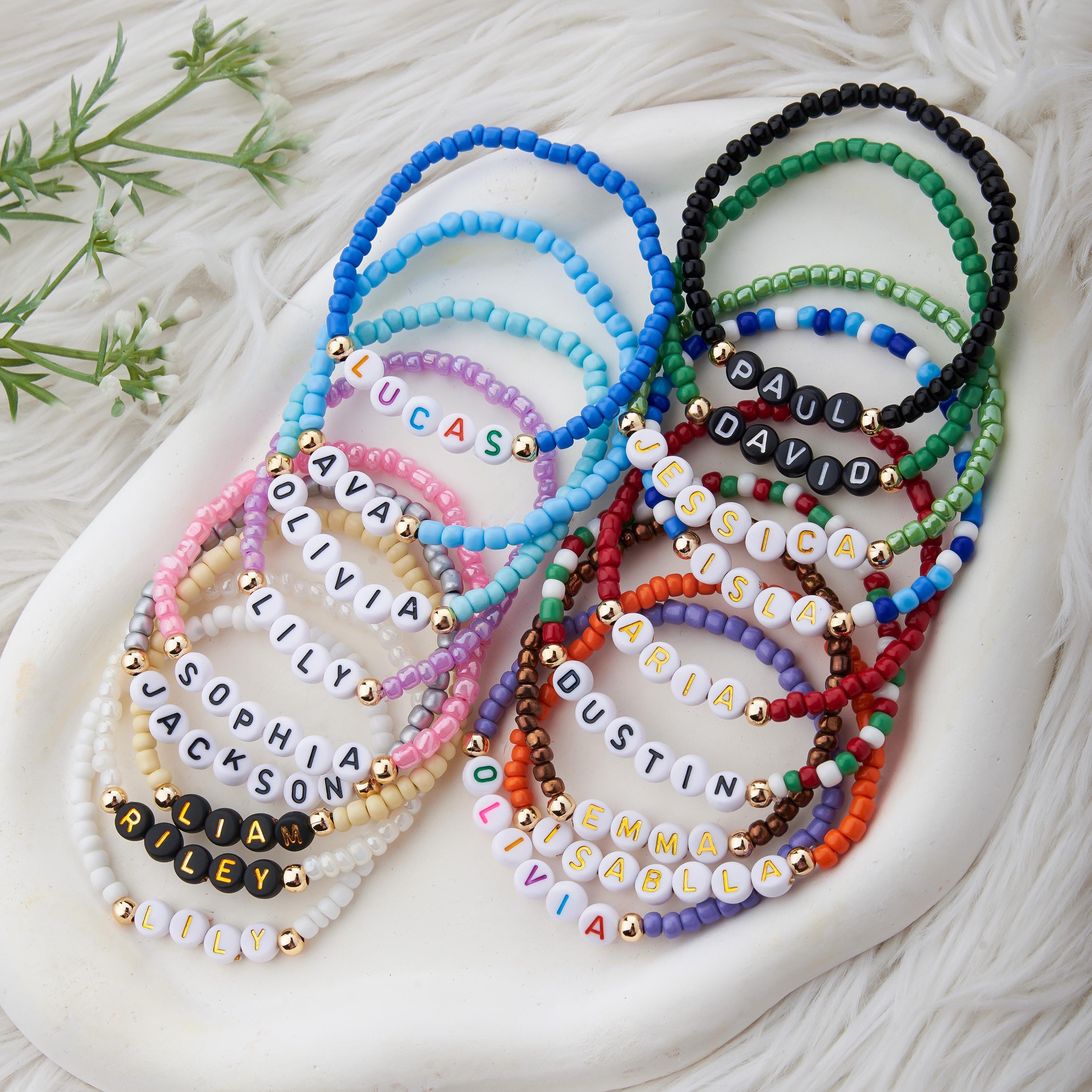 Bulk Custom Name Bracelets | Personalized Bracelets for Gifts | Events | Weddings | Parties | Corporate Orders  | Bulk Order Beaded Bracelet