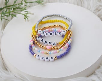 Personalized Name Custom Beaded Bracelet | Friendship Bracelets | Girls Trip Bracelet | Bracelets for Girls | Gift for Friend