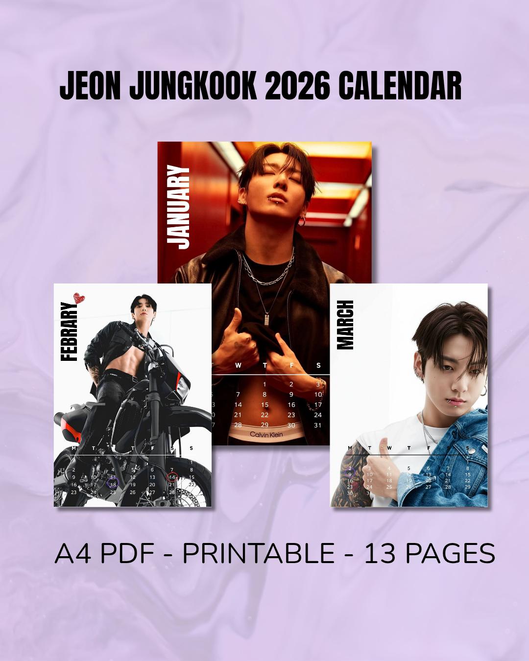 Jungkook Calendar - Etsy