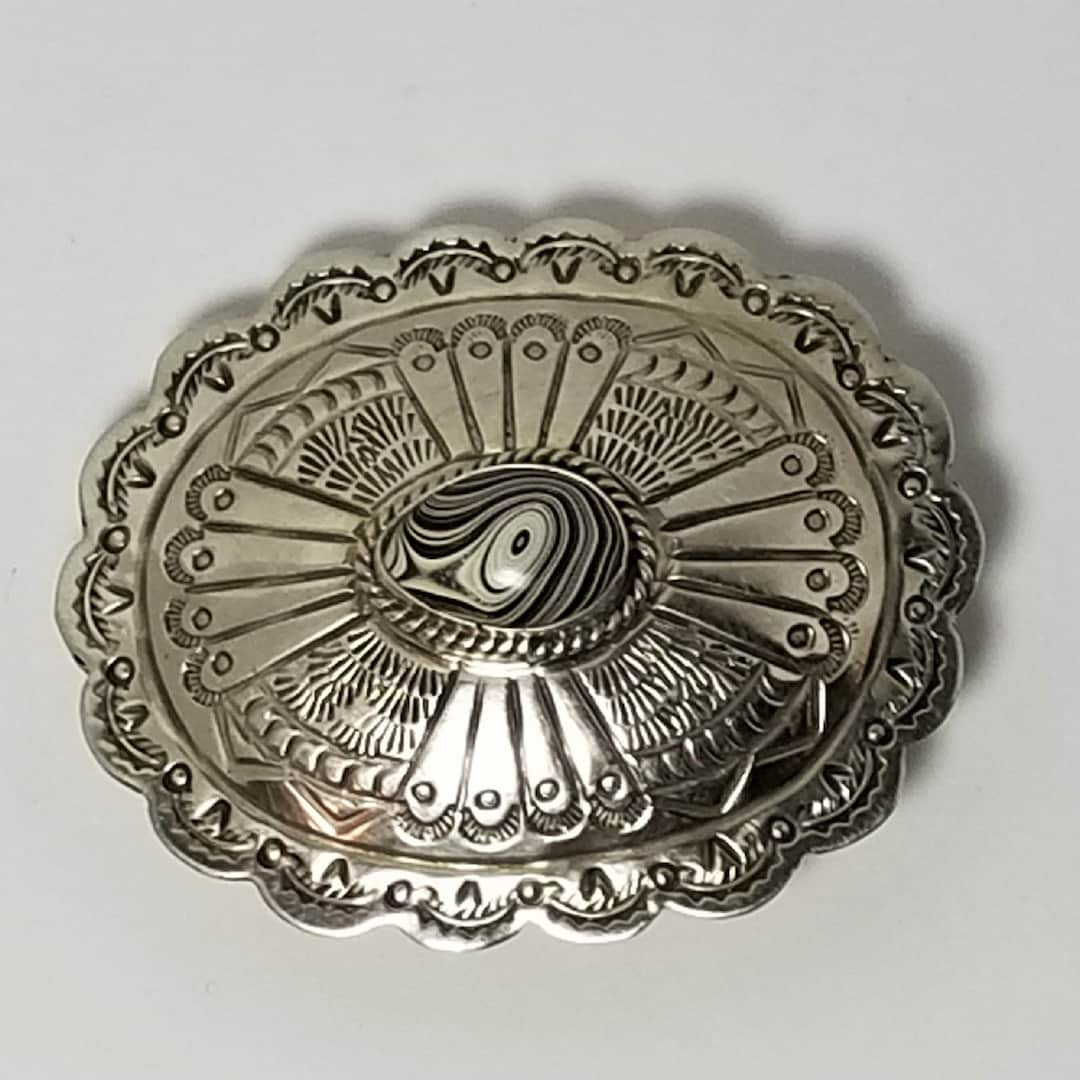 Vintage, Sterling Silver Belt Buckle Revamped With Authentic Detroit ...