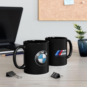 BMW M Serie schwarzer Becher, BMW Becher, Racing Becher, Auto Liebhaber, Kaffeebecher, BMW Liebhaber Geschenk, Geschenk für ihn / sie