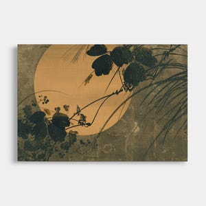 Herbstgräser im Mondlicht – Shibata Zeshin | Gespannte Leinwand | Poster | Klassische Kunstreproduktion