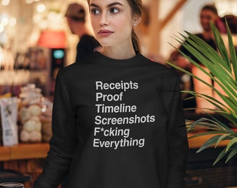 Receipts Proof Timeline Screenshots Everything RHOSLC Sweatshirt Salt Lake City Housewives Finale Bravo Gift For Her Heather Gay