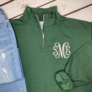 Monogram Sweatshirt, Monogram Quarter Zip Pullover, Monogrammed Pullover, Monogram Sweater, Personalized Quarter Zip Sweatshirt