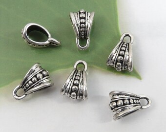 20 DROP BAILS in Antique Silver Tone, Classic Design, 15x9mm