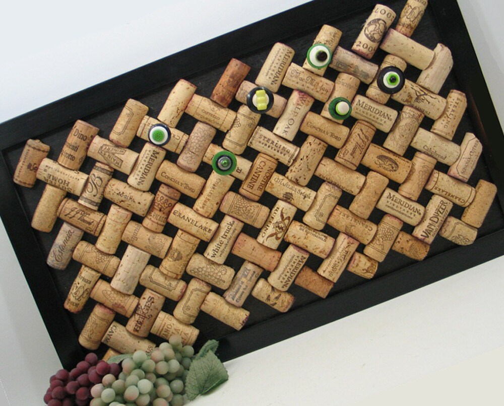 Trellis Bulletin Board made from Recycled Wine Corks Etsy